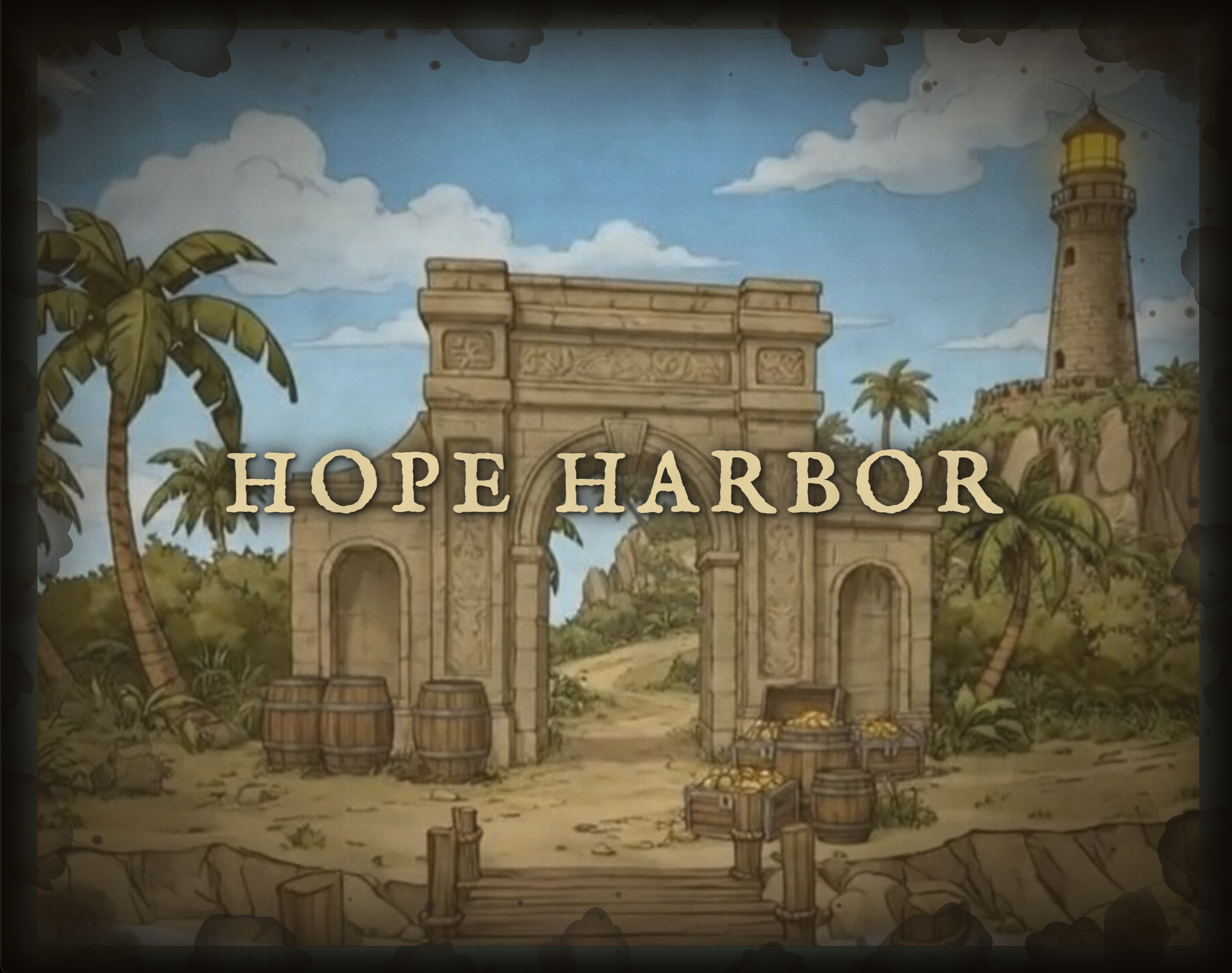 Hope Harbor entry — bee-rich meadow leading to a charity-funded harbor